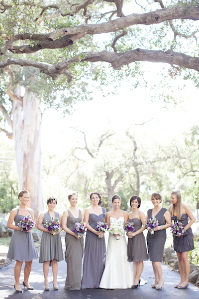 grey bridesmaids dresses